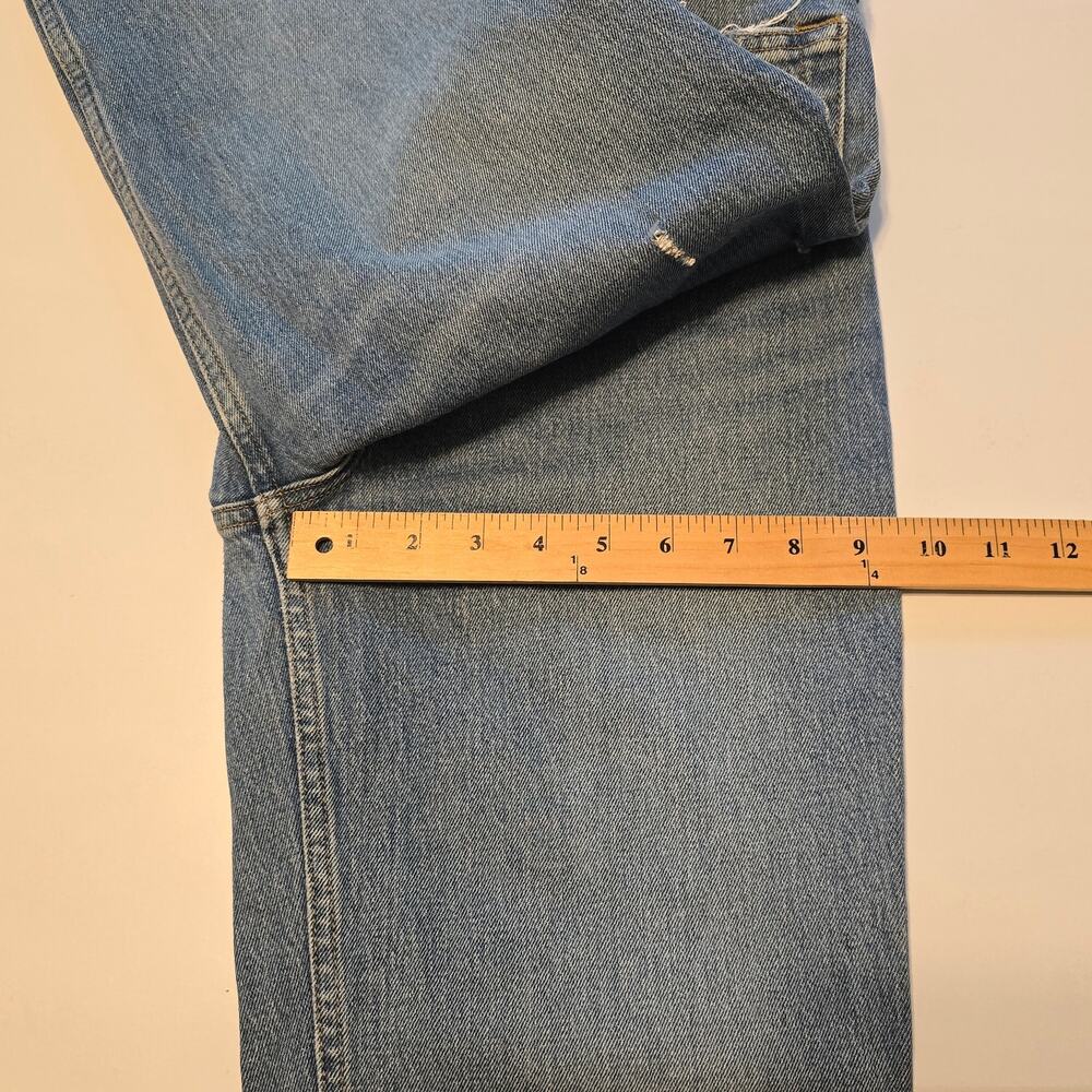 Abercrombie & Fitch 90s Straight Ultra High Rise Criss Cross Waist Jeans 6L Blue - Picture 14 of 16